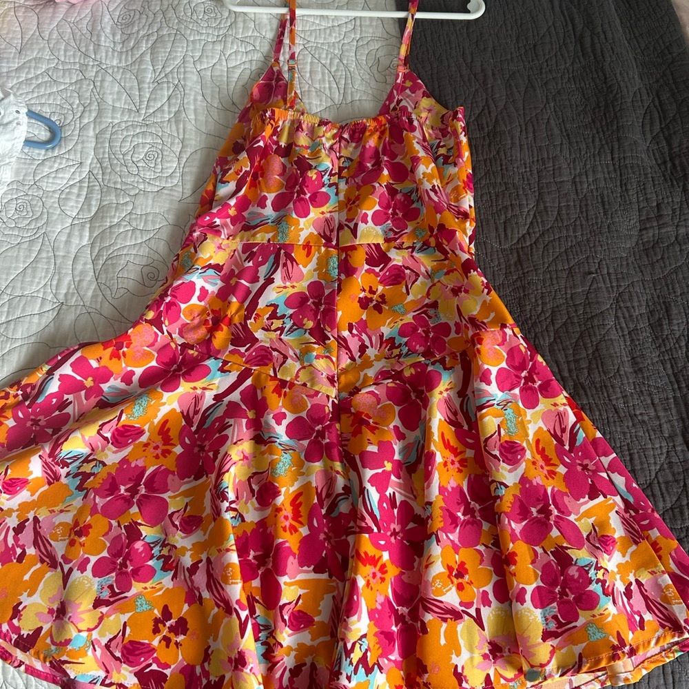 SHEIN Floral Mini Dress - Pink and Yellow